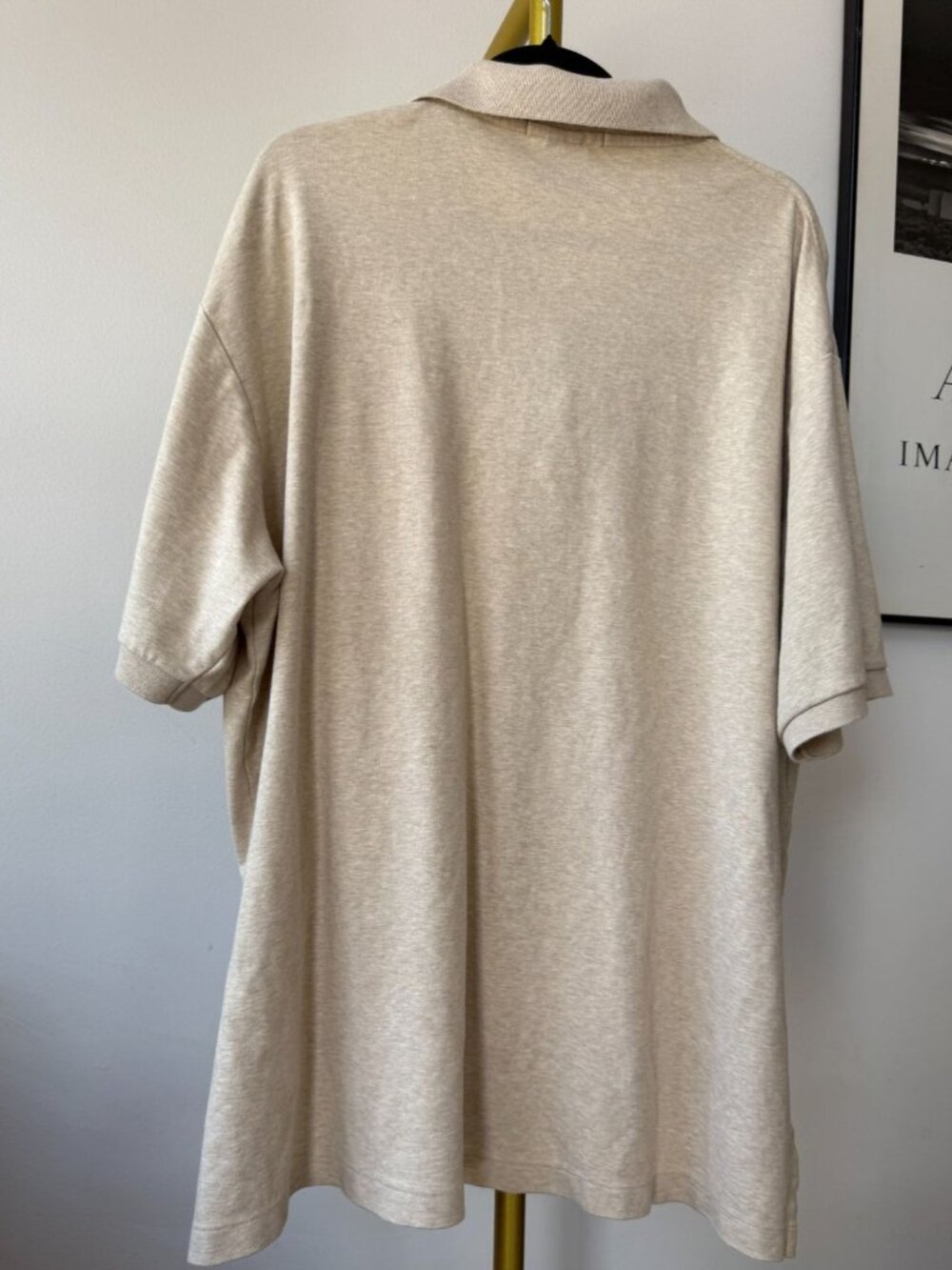 Polo Ralph Lauren Shirt Mens 2XL Cream Cotton Short Sleeves Tan Pony - Picture 2 of 5